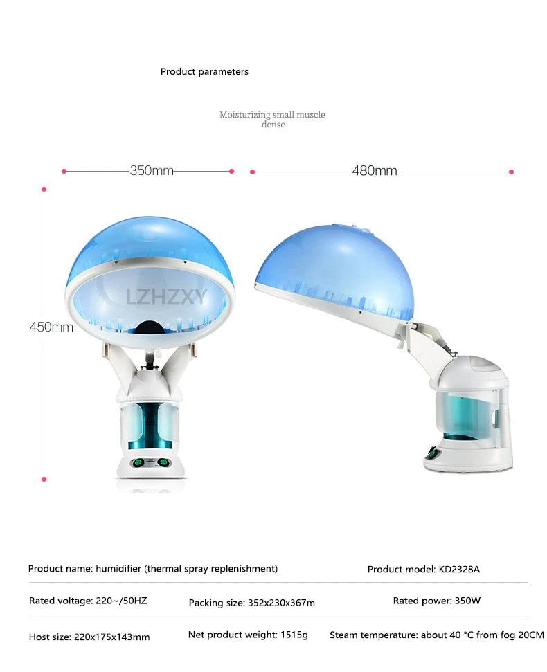 Facial Vaporizer Hair Steamer Humidifier Facial Steamer 2 In 1 Steam Sauna for Face Head Electronic Evaporator Atomizer Sprayer