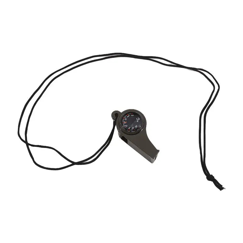 3-in-1 emergency survival whistle, compass, thermometer, referee cheerleading whistle, sports supplies