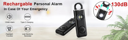 Hollarm Self Defense Personal Alarm for Women, Children, Elderly 130dB Siren Loud Rechargeable Keychain Alarm with LED Light
