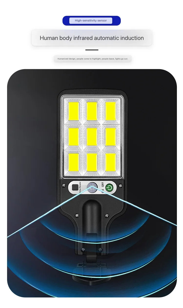 HOMEFISH Irradiation 500㎡ Solar Light for Outdoor Sunlight Motion Sensor IP65 Waterproof Garden Street Wall External Solar Lamp