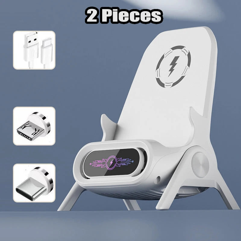 Multifunctional Wireless Fast Charger Phone Stand Magnetic Phone Stand,Small Chair 15W Mobile Phone Holder Tablet Bracket 1/2PCS