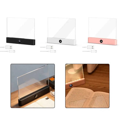 Smart LED Flat Panel Book Light Rechargeable Eye Protection Night Reading Reading Lamp For Students Indoor Use 2In1 Night Light