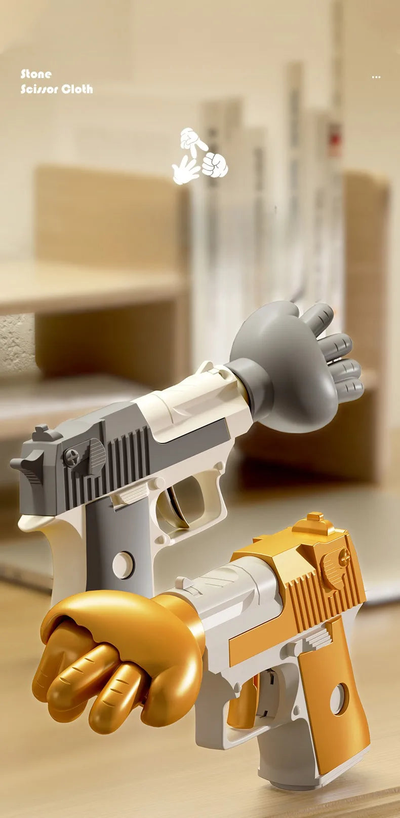 Rock Paper Scissors Gun  Decompression Party Social Toy Stress Relief Prop Tiny Interactive Funny Toy Gun Birthday Gifts
