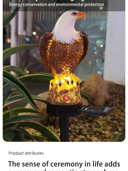 Solar Resin Eagle Lawn Lamp, Outdoor LED Ground Lamp, Patio Decorative Lamp, Garden Lawn Decorative Lamps