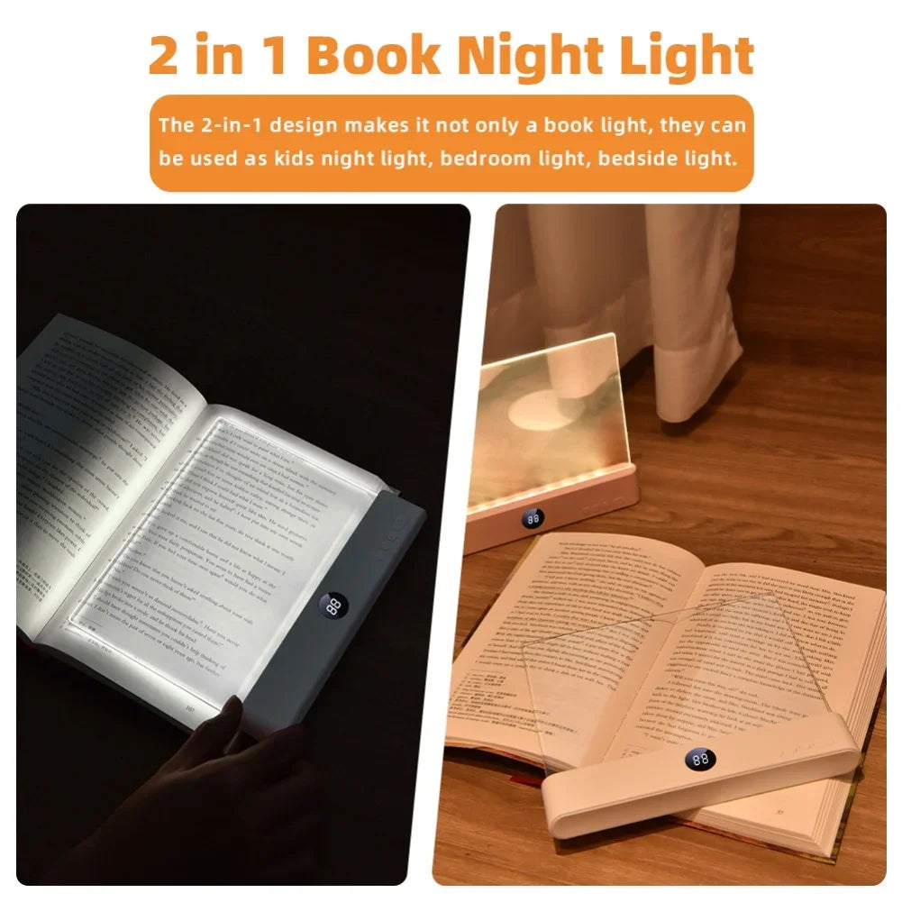 Smart LED Flat Panel Book Light Rechargeable Eye Protection Night Reading Reading Lamp For Students Indoor Use 2In1 Night Light