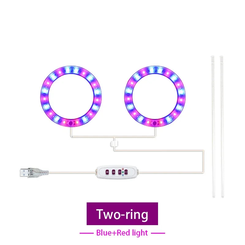 Led Angel Ring Grow Plant Light DC 5V USB Plug Phytolamp for Plants Full Spectrum Lamp For Indoor Seedlings Home Flower Succulet