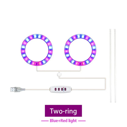 Led Angel Ring Grow Plant Light DC 5V USB Plug Phytolamp for Plants Full Spectrum Lamp For Indoor Seedlings Home Flower Succulet