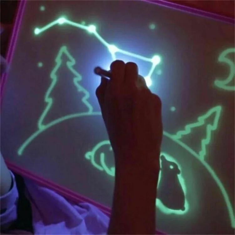 Hot Small Size Luminous Magic Drawing Board Light In Dark Children Kids Paint Toy DIY Educaitonal Boy Girl Educational Toys