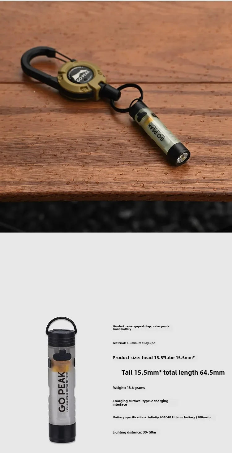 GOPEAK New Pocket Mini Flashlight Outdoor Key Clip Cap Ambient Led Long Endurance Disaster Relief Emergency 5050 Small Light