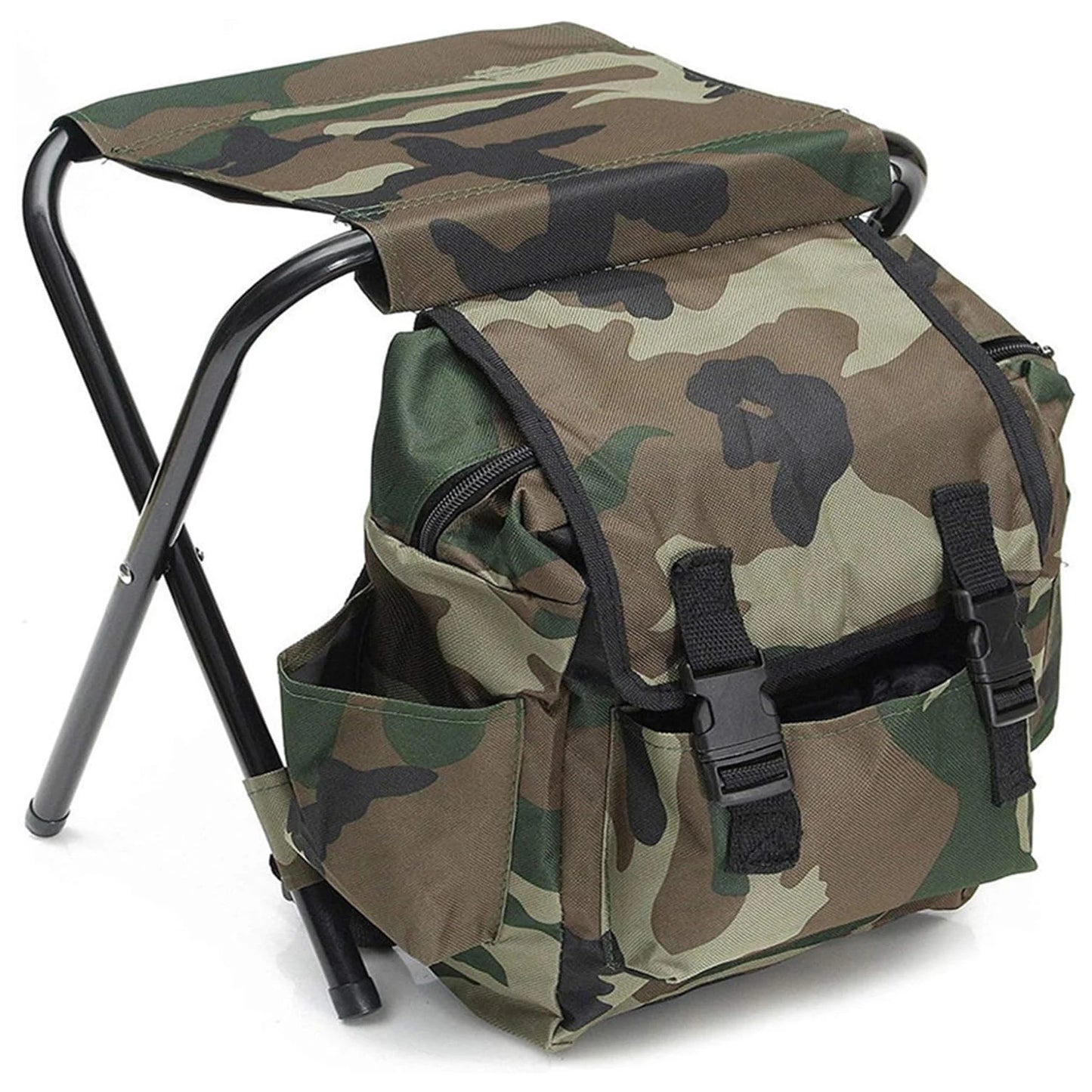 Folding Camping Stool, 2 in 1 Portable Backpack Cooler for Hunting Fishing Hiking, Folding Camping Chair Outdoor Fishing Hunting