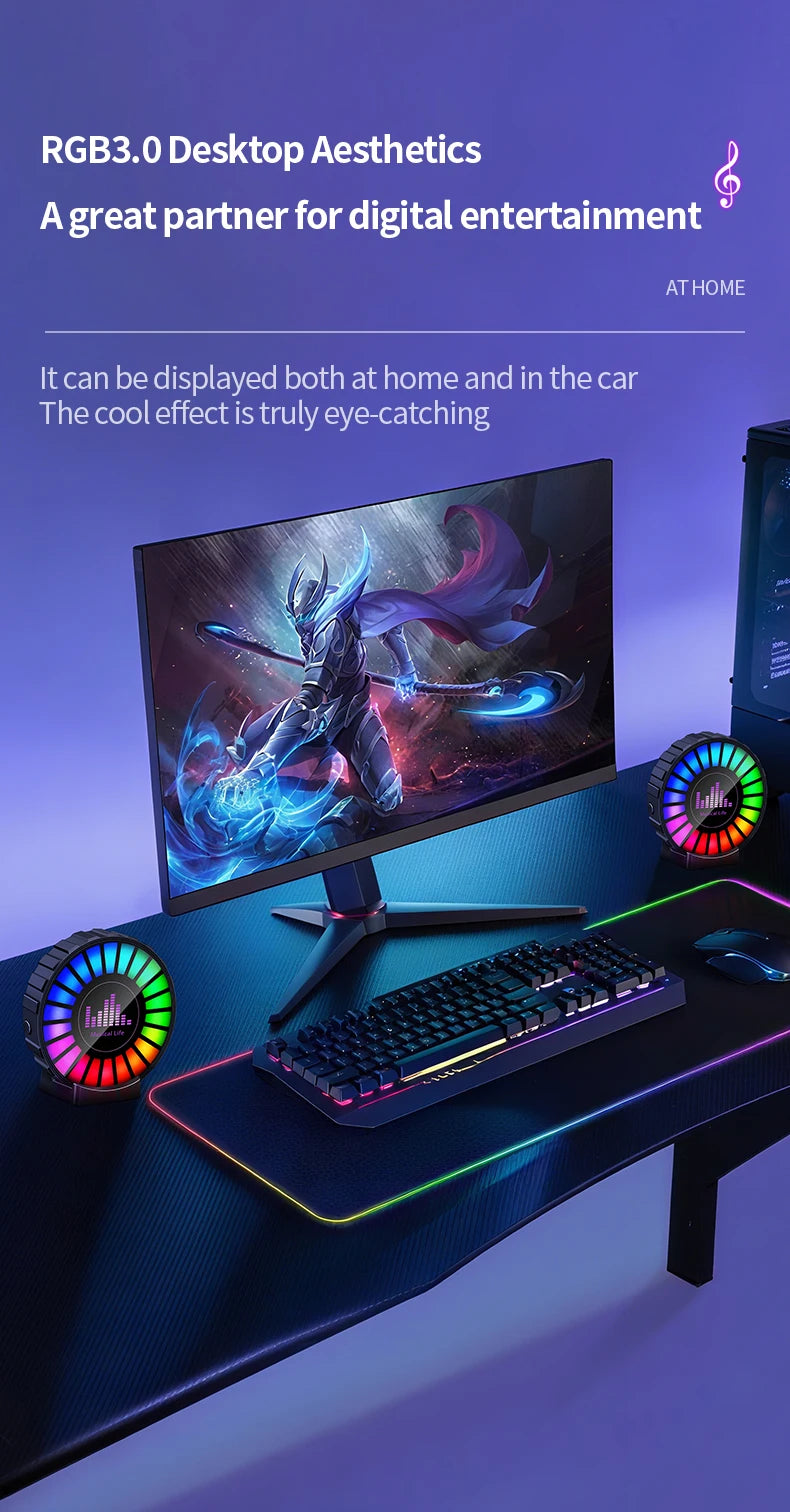 1x Car Music Rhythm Lamp with Fragrance Air Outlet Aromatherapy Air freshener perfume Voice App Control Rhythm Diffuser  RGB