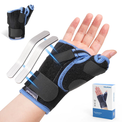 VELPEAU Wrist Splint with Thumb Stabilizer for Tendonitis, De Quervain's Tenosynovitis and Arthritis Pain, Wrist Joint Brace