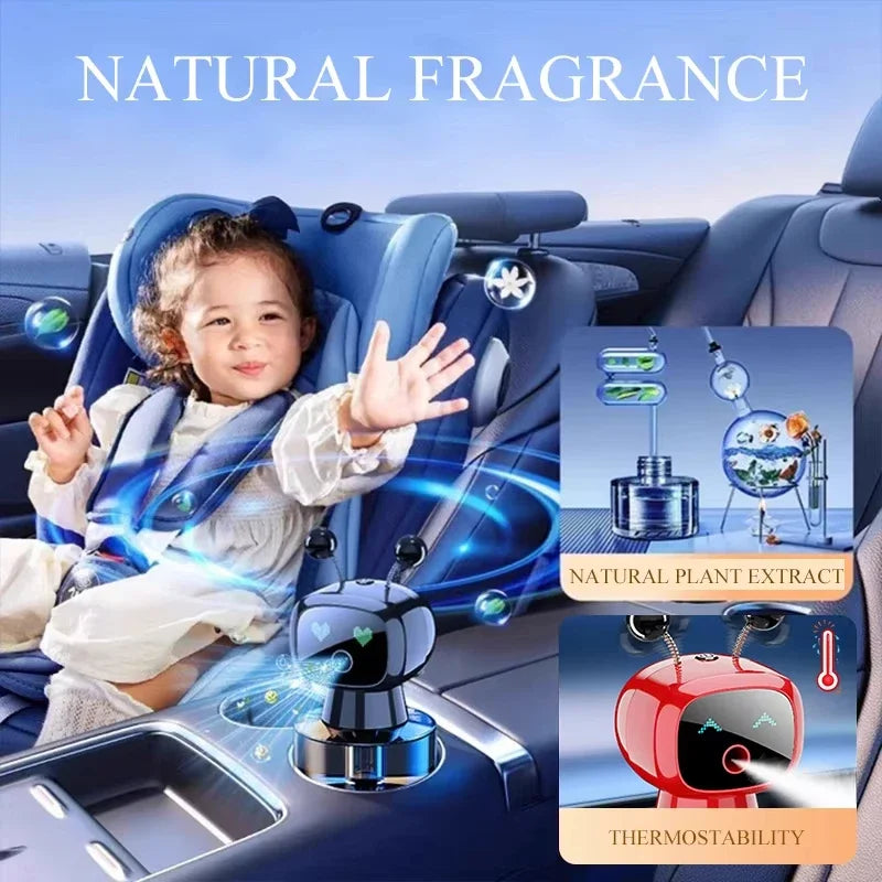Car Air Freshener AI Rechargeable Car Aroma Diffuser Smart Eyes 4 Levels Of Adjustable Intelligent Car Diffuser Air Freshener