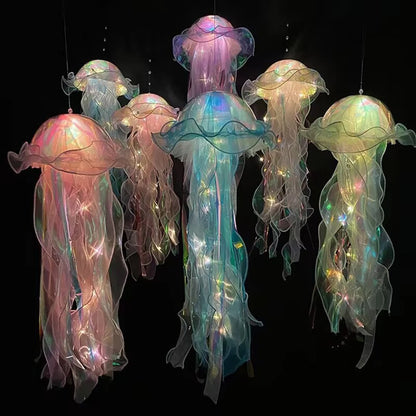 1-5PCS LED Jellyfish Lamp Portable Flower Light Girl Room Atmosphere Decoration Lamp Bedroom Night Lamp Home Decoration Decor