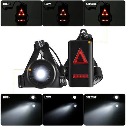 1pc Outdoor  Night Running USB ChargingLights LED Chest Lamp Back Warning Light for Camping Hiking Running Jogging Adventure