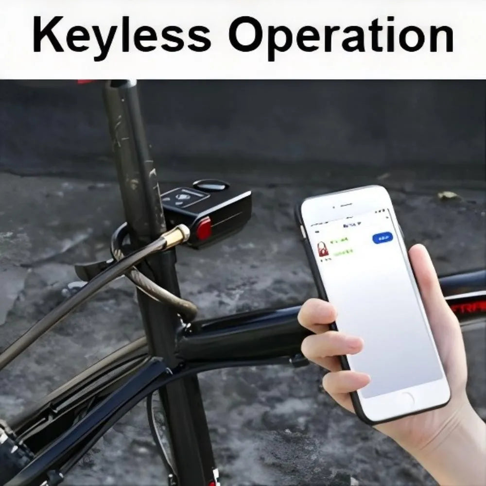Bluetooth Smart Bike Lock Waterproof Anti Theft Password Lock Stainless Steel Chain Security Alarm for Bicycle Cycling