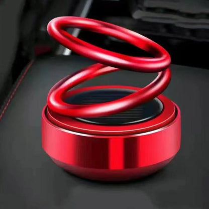 Solar Car Aromatherapy 360-degree Rotating Double Suspension Decoration Creative Car Interior Decoration Accessories
