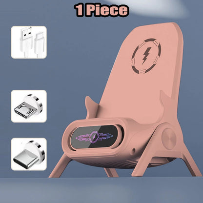 Multifunctional Wireless Fast Charger Phone Stand Magnetic Phone Stand,Small Chair 15W Mobile Phone Holder Tablet Bracket 1/2PCS