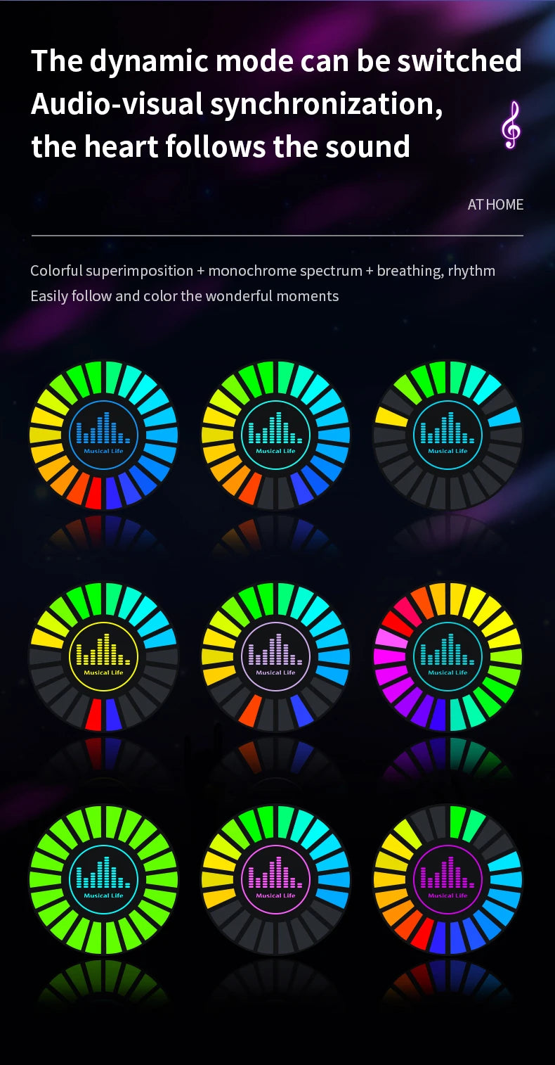 1x Car Music Rhythm Lamp with Fragrance Air Outlet Aromatherapy Air freshener perfume Voice App Control Rhythm Diffuser  RGB