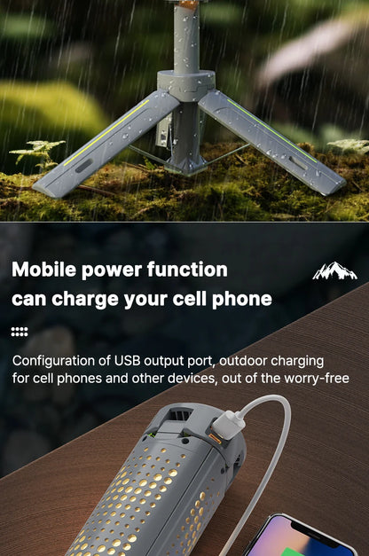 Rechargeable Outdoor Portable Hiking Camping Fishing Flashlight Telescoping Camping Lantern Telescopic Camping Light