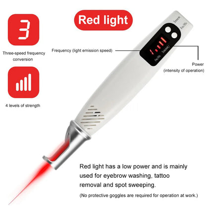 Tattoo Scar Freckle Removal Machine Adjustable Frequency Dark Spot Remover Machine Digital Display for Wart Spot Small Tattoo