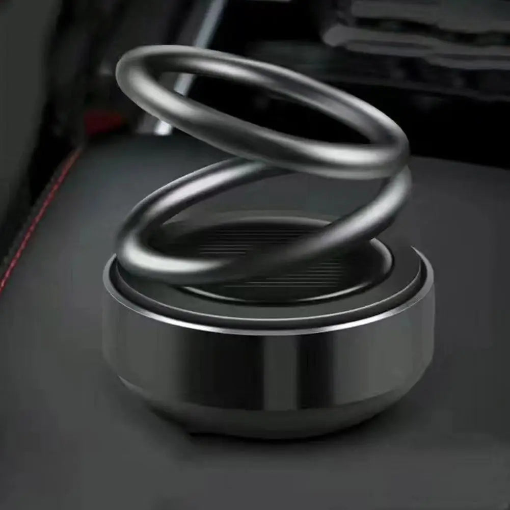 Solar Car Aromatherapy 360-degree Rotating Double Suspension Decoration Creative Car Interior Decoration Accessories