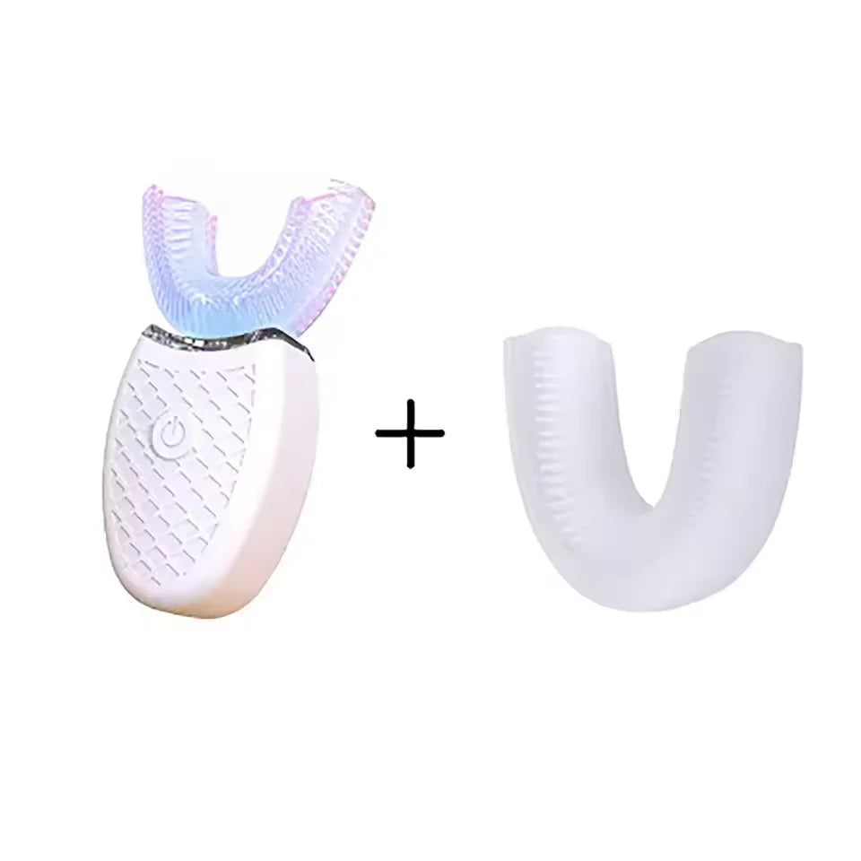 Intelligent U-Type Toothbrush 360 Degrees Sonic Electric Automatic with USB Charge Waterproof Silicon Head for Oral Care