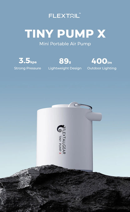 FLEXTAIL Portable Air Pump, Mini Camping Pump with Light, USB-C Charging, Ideal for Sleeping Pads, Air Bed Mattress, Vacuum Bags