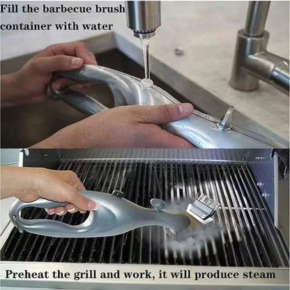 Barbecue Grill Steam Cleaning Brushes BBQ Water Spray Cleaner Brush Grill Accessories Cooking Kitchen Tool Outdoor Grill Brush