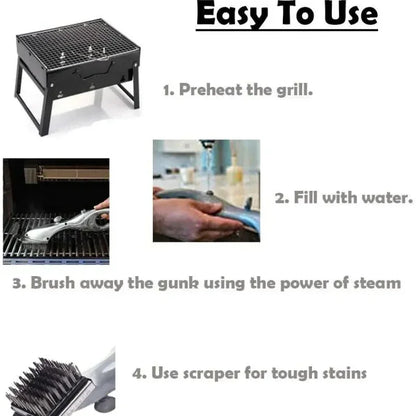 Barbecue Grill Steam Cleaning Brushes BBQ Water Spray Cleaner Brush Grill Accessories Cooking Kitchen Tool Outdoor Grill Brush