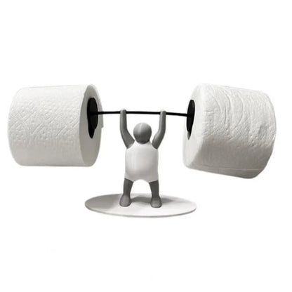 Funny Weightlifter Toilet Roll Holder Space Saving Plastic 3D Printed Toilet Paper Rack Fitness Themed