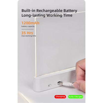 Smart LED Flat Panel Book Light Rechargeable Eye Protection Night Reading Reading Lamp For Students Indoor Use 2In1 Night Light