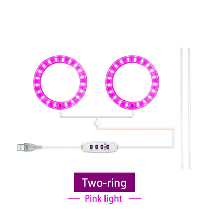 Led Angel Ring Grow Plant Light DC 5V USB Plug Phytolamp for Plants Full Spectrum Lamp For Indoor Seedlings Home Flower Succulet