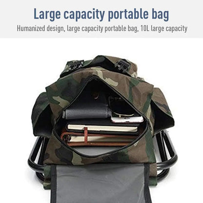 Folding Camping Stool, 2 in 1 Portable Backpack Cooler for Hunting Fishing Hiking, Folding Camping Chair Outdoor Fishing Hunting