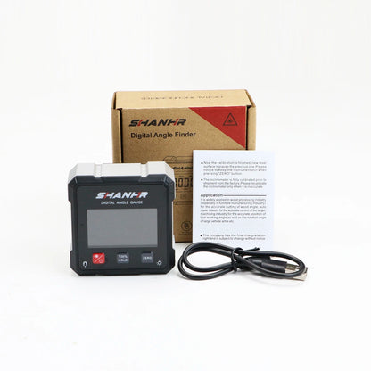 SHANHR Digital Angle Finder with Electronic Laser 4-Side Strong Magnetic Angle Gauge Woodworking Measuring Tool