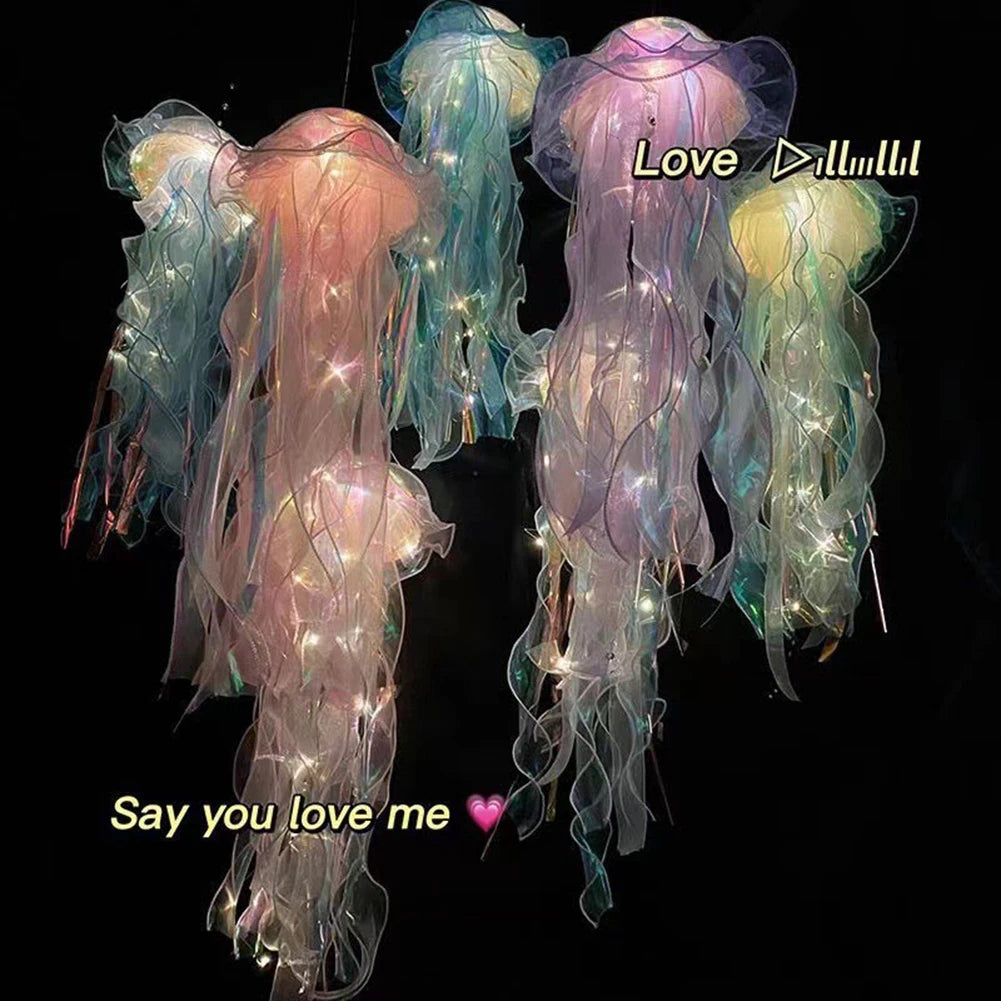 1-5PCS LED Jellyfish Lamp Portable Flower Light Girl Room Atmosphere Decoration Lamp Bedroom Night Lamp Home Decoration Decor