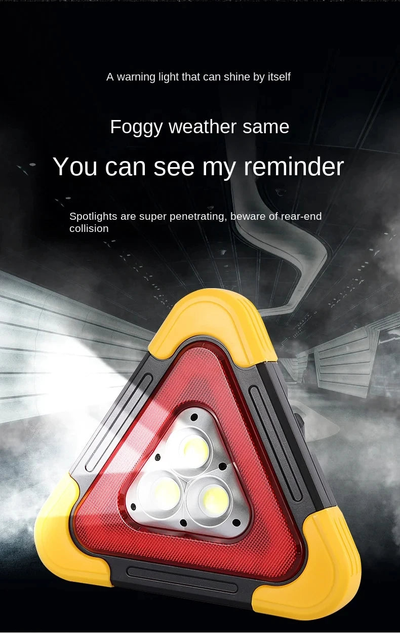 3 in 1 Solar Emergency Triangular Warning Light Safety Emergency Breakdown Alarm Lamp Portable Solar Light For Camping Workin