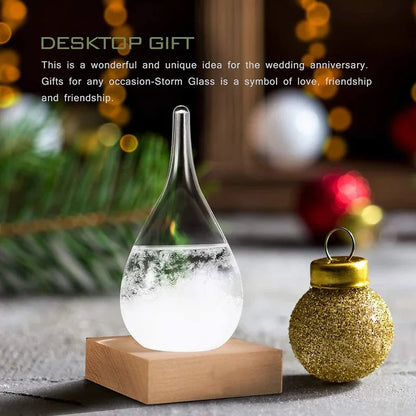 Crystal Transparent Storm Glass Bottle Barometer Bottles Weather Forecast Stylish Desktop Water Drop Weather Station Gift Decor