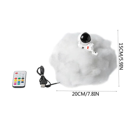 Children's Gift Resin Astronaut Ornaments Night Light Dream Catcher White Cloud Lamp USB Remote Control Bedside Table Lamp