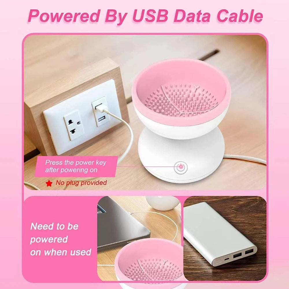 NEW 1PCS Electric Makeup Brush Women Cleaner Automatic Silicone Washing Spinner Makeup Products USB Cleaning Tools & Accessories