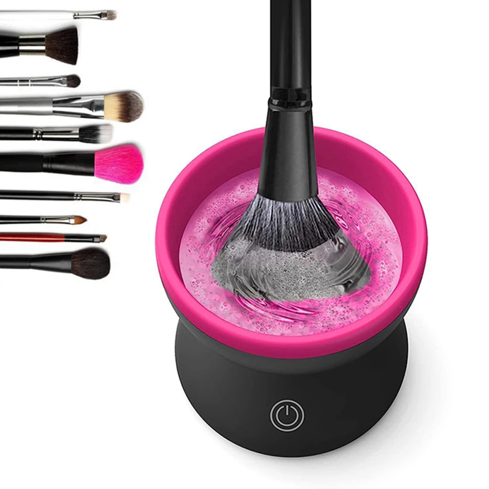 NEW 1PCS Electric Makeup Brush Women Cleaner Automatic Silicone Washing Spinner Makeup Products USB Cleaning Tools & Accessories