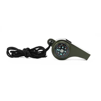 3-in-1 emergency survival whistle, compass, thermometer, referee cheerleading whistle, sports supplies