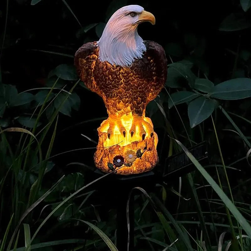 Solar Resin Eagle Lawn Lamp, Outdoor LED Ground Lamp, Patio Decorative Lamp, Garden Lawn Decorative Lamps