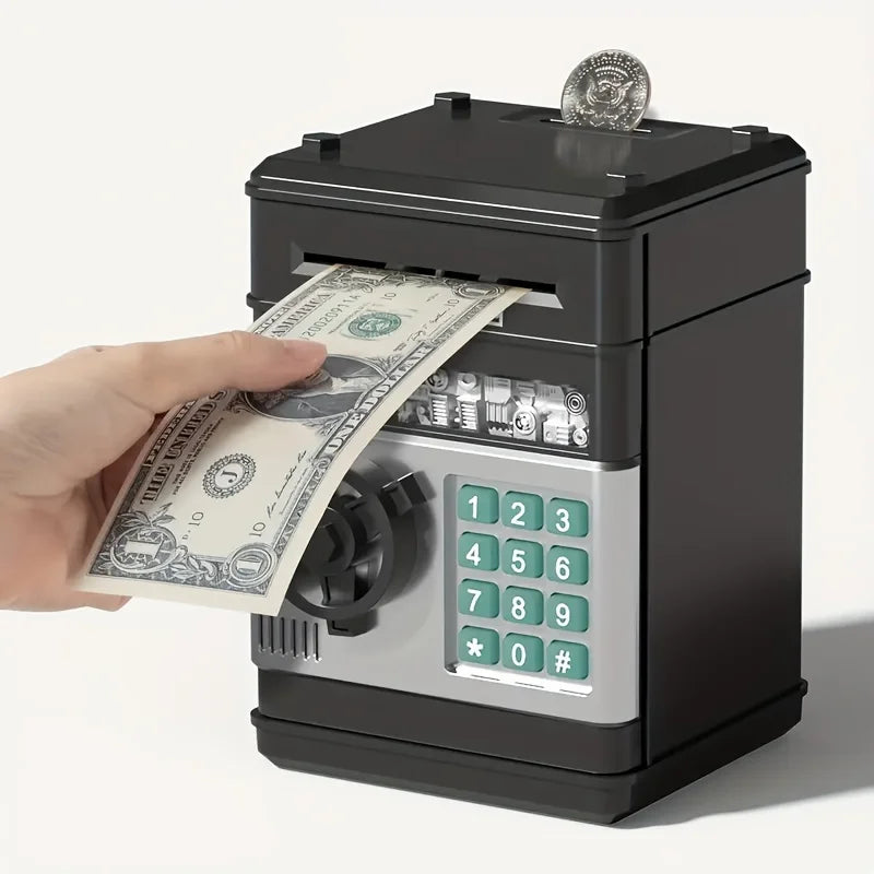 Creative Piggy Bank Automatic Mini Safe Coins Cash Saving Money Box Password Counter Code Key Lock Coin Bank ATM Child Gift