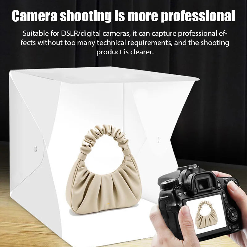 Foldable Lightbox Portable Photography LED Photo Studio Tent LED Softbox 6 Color Background Kit USB Light Box For DSLR Camera