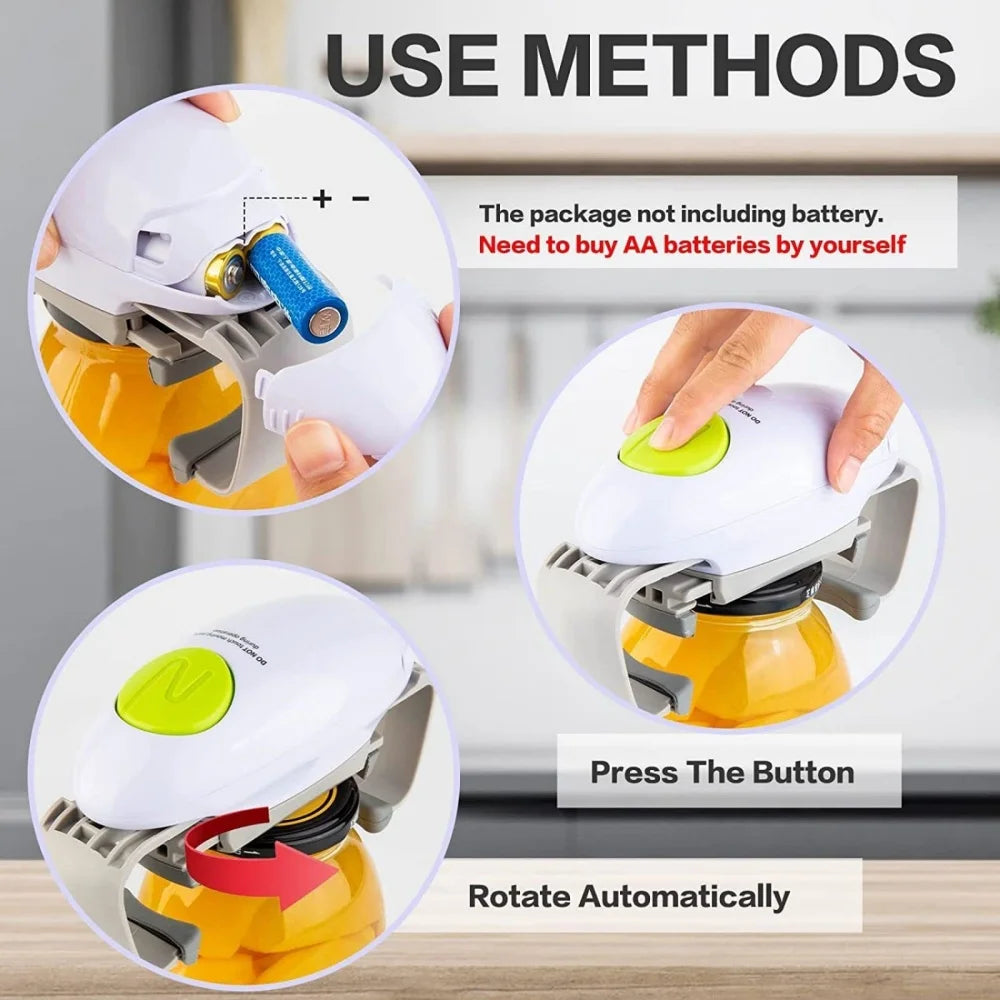 Automatic Corkscrew Electric Can Opener Handheld Jar Tin Opener One Touch Jar Corkscrew Kitchen Glass Can Opener Kitchen Gadgets