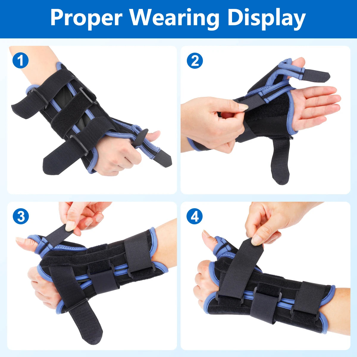 VELPEAU Wrist Splint with Thumb Stabilizer for Tendonitis, De Quervain's Tenosynovitis and Arthritis Pain, Wrist Joint Brace