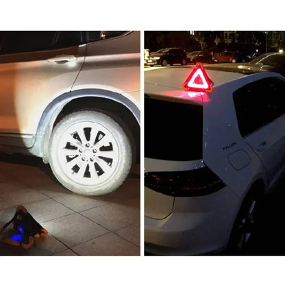 3 in 1 Solar Emergency Triangular Warning Light Safety Emergency Breakdown Alarm Lamp Portable Solar Light For Camping Workin