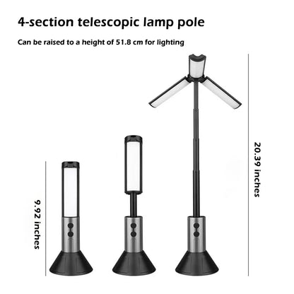 Rechargeable Outdoor Portable Hiking Camping Fishing Flashlight Telescoping Camping Lantern Telescopic Camping Light