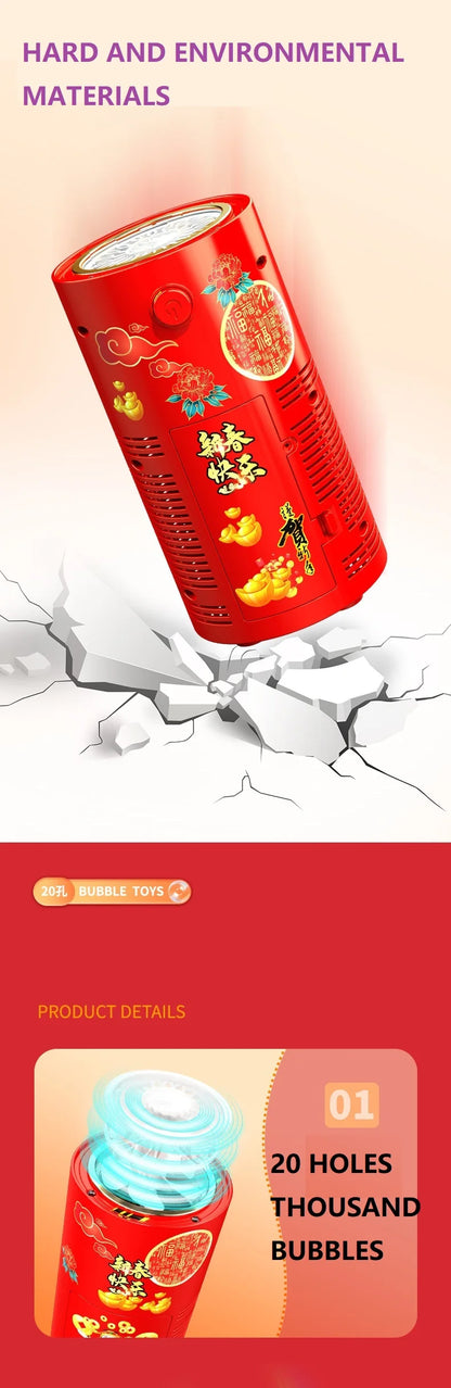 20 holes Fireworks bubble machine bubble blower on the ground electronic automatic landing Spring Festival gift New Year toys